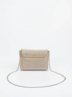 Konstantin Starke – Schultertasche aus Textil Champagnergold