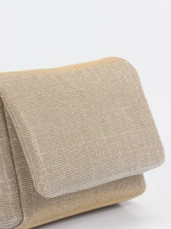 Konstantin Starke – Schultertasche aus Textil Champagnergold