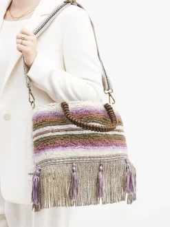 Konstantin Starke – Schultertasche aus Textil mit Fransen