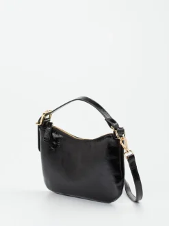 Konstantin Starke – Schultertasche aus Lackleder Schwarz