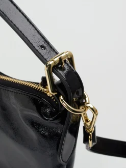 Konstantin Starke – Schultertasche aus Lackleder Schwarz