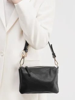 Konstantin Starke – Schultertasche aus Kalbleder Schwarz