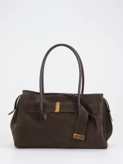 Konstantin Starke – Shopper Bag aus Veloursleder Dunkelbraun