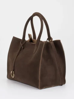 Konstantin Starke – Shopper aus Veloursleder Dunkelbraun