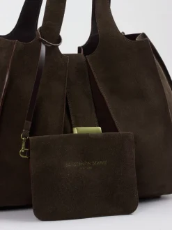 Konstantin Starke – Shopper aus Veloursleder Dunkelbraun