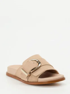 Konstantin Starke – Slides aus Veloursleder in Beige