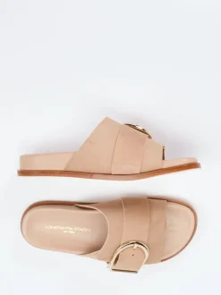 Konstantin Starke – Slides aus Veloursleder in Beige
