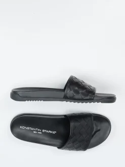 Konstantin Starke – Slides aus Lammleder in Schwarz