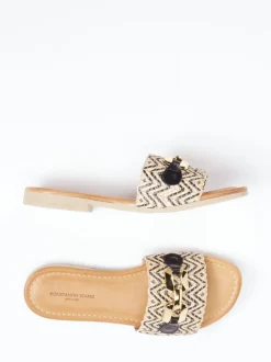 Konstantin Starke – Slides aus Bast und Kalbleder beige