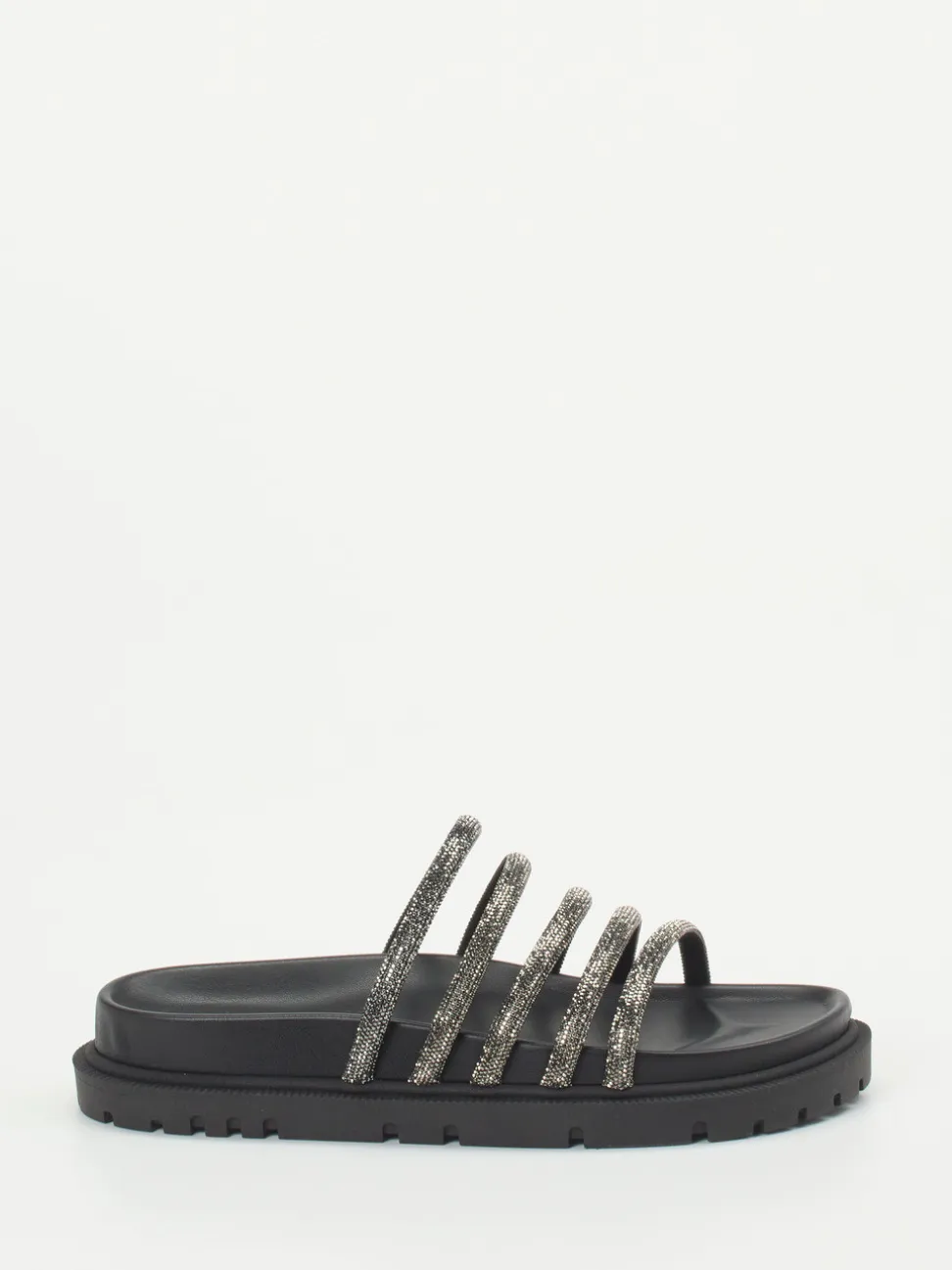 Konstantin Starke – Slides aus Metallic mit Strass