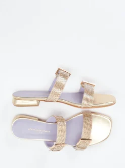 Konstantin Starke – Slides aus Metallic mit Strassbesatz