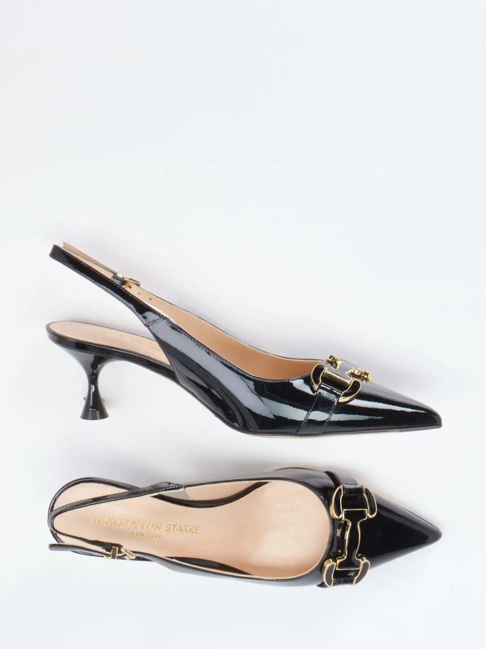 Konstantin Starke – Slingback-Pumps aus Lackleder Schwarz