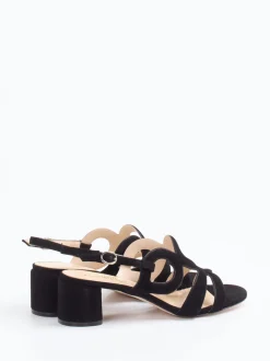Konstantin Starke – Slingback-Sandale aus Veloursleder Schwarz