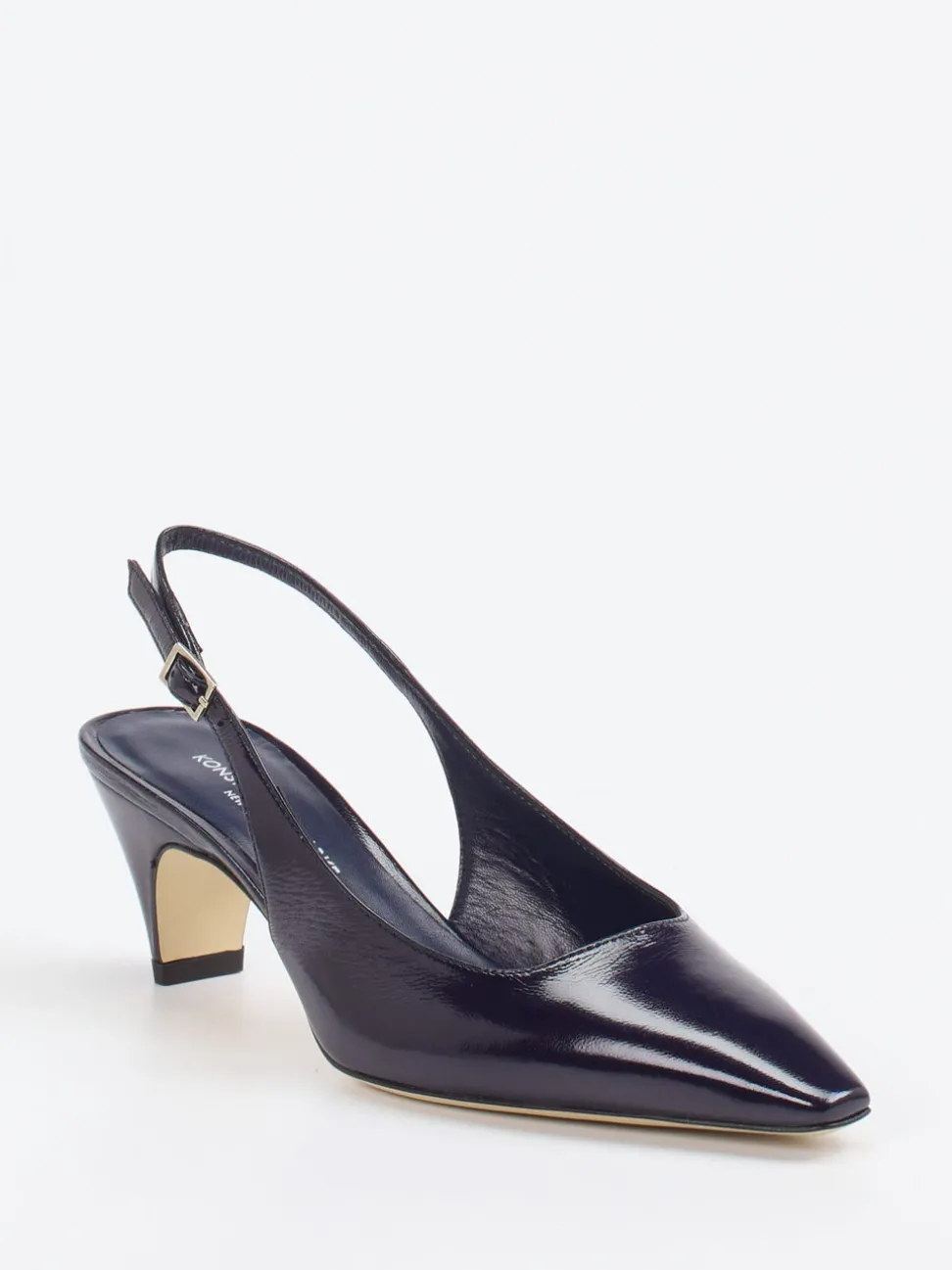 Konstantin Starke – Slingback-Pumps aus Lackleder Nachtblau