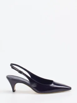 Konstantin Starke – Slingback-Pumps aus Lackleder Nachtblau