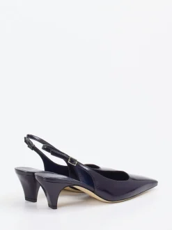 Konstantin Starke – Slingback-Pumps aus Lackleder Nachtblau