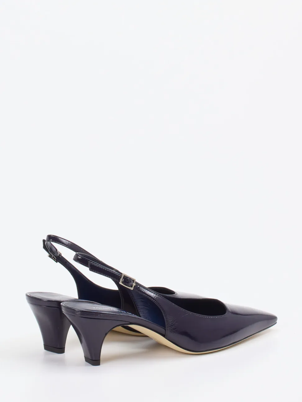 Konstantin Starke – Slingback-Pumps aus Lackleder Nachtblau