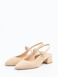 Konstantin Starke – Slingback-Pumps aus Veloursleder beige