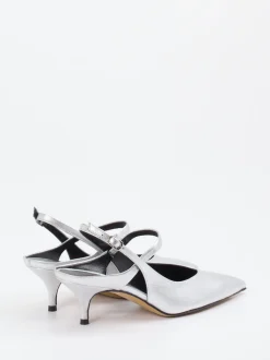 Konstantin Starke – Slingback-Pumps aus Metallicleder silber