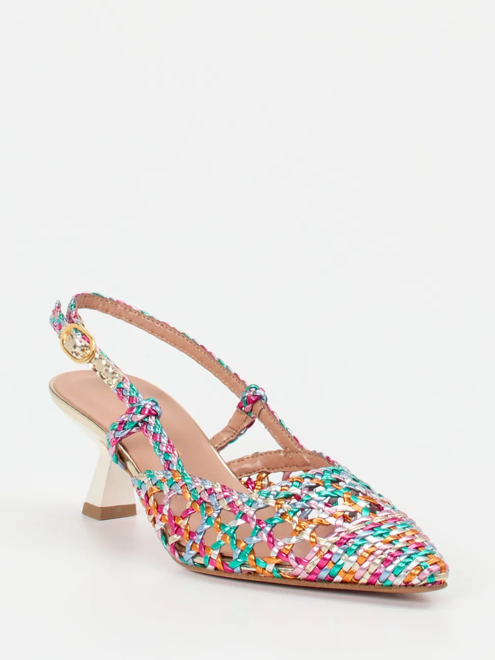 Konstantin Starke – Slingback-Pumps aus Lammleder multicolor
