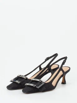 Konstantin Starke – Slingback-Pumps aus Textil schwarz