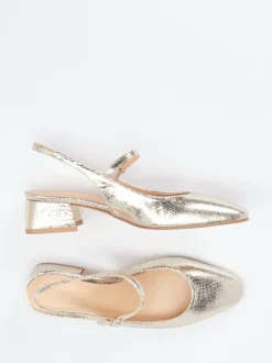 Konstantin Starke – Slingback-Pumps aus Metallicleder Gold