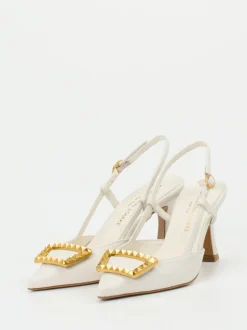 Konstantin Starke – Slingback-Pumps aus Lammleder Weiß