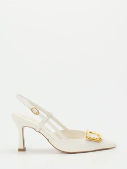 Konstantin Starke – Slingback-Pumps aus Lammleder Weiß