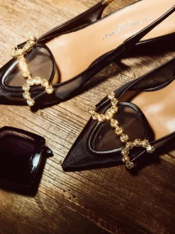 Konstantin Starke – Slingback-Pumps aus Netz in Schwarz