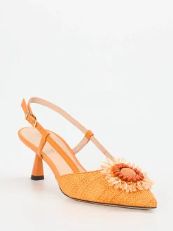 Konstantin Starke – Slingback-Pumps aus Textil Baststruktur