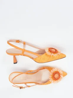 Konstantin Starke – Slingback-Pumps aus Textil Baststruktur