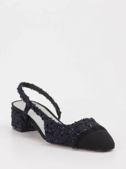 Konstantin Starke – Slingbacks aus Textil in Schwarz