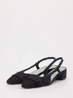 Konstantin Starke – Slingbacks aus Textil in Schwarz