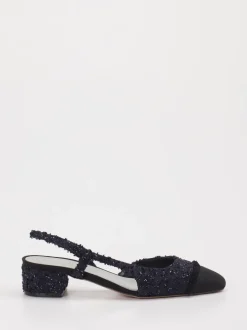 Konstantin Starke – Slingbacks aus Textil in Schwarz