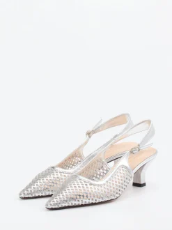 Konstantin Starke – Slingback-Pumps aus Metallicleder silber
