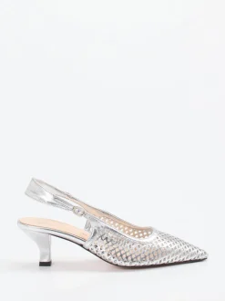 Konstantin Starke – Slingback-Pumps aus Metallicleder silber