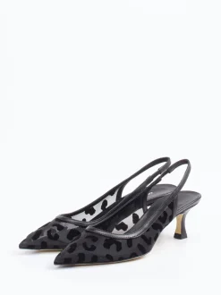 Konstantin Starke – Slingback-Pumps aus Netzspitze Schwarz