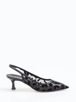 Konstantin Starke – Slingback-Pumps aus Netzspitze Schwarz