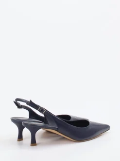 Konstantin Starke – Slingback-Pumps aus Lackleder Dunkelblau