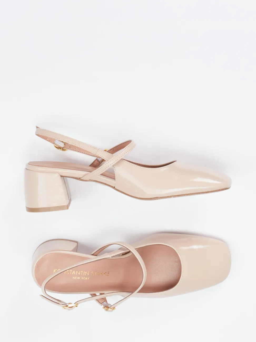Konstantin Starke – Slingback-Pumps aus Lackleder beige