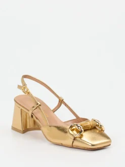 Konstantin Starke – Slingback-Pumps aus Metallicleder Gold