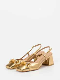 Konstantin Starke – Slingback-Pumps aus Metallicleder Gold