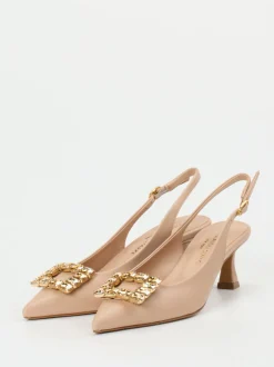 Konstantin Starke – Slingback-Pumps aus Lammleder Beige