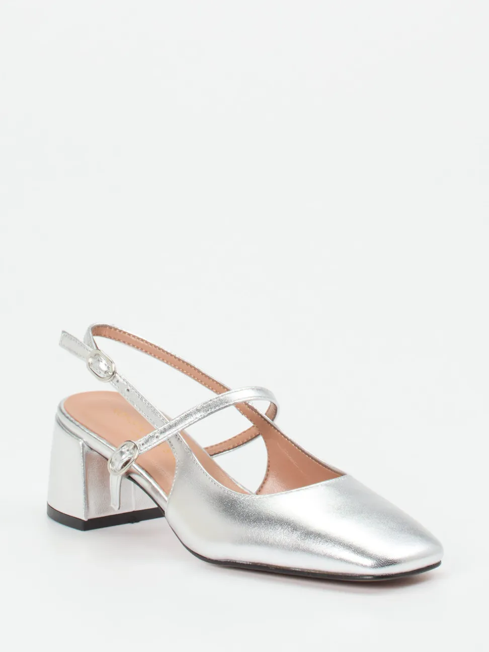 Konstantin Starke – Slingback-Pumps aus Metallicleder silber