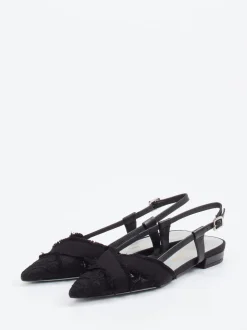 Konstantin Starke – Slingback-Ballerinas aus Spitze schwarz