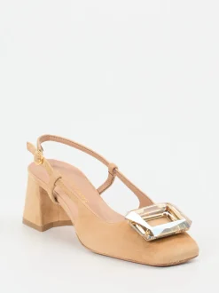 Konstantin Starke – Slingback-Pumps aus Veloursleder Sandbeige