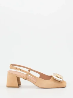 Konstantin Starke – Slingback-Pumps aus Veloursleder Sandbeige