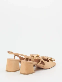 Konstantin Starke – Slingback-Pumps aus Veloursleder Sandbeige