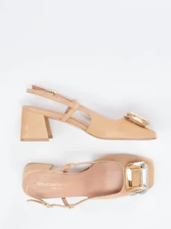Konstantin Starke – Slingback-Pumps aus Veloursleder Sandbeige