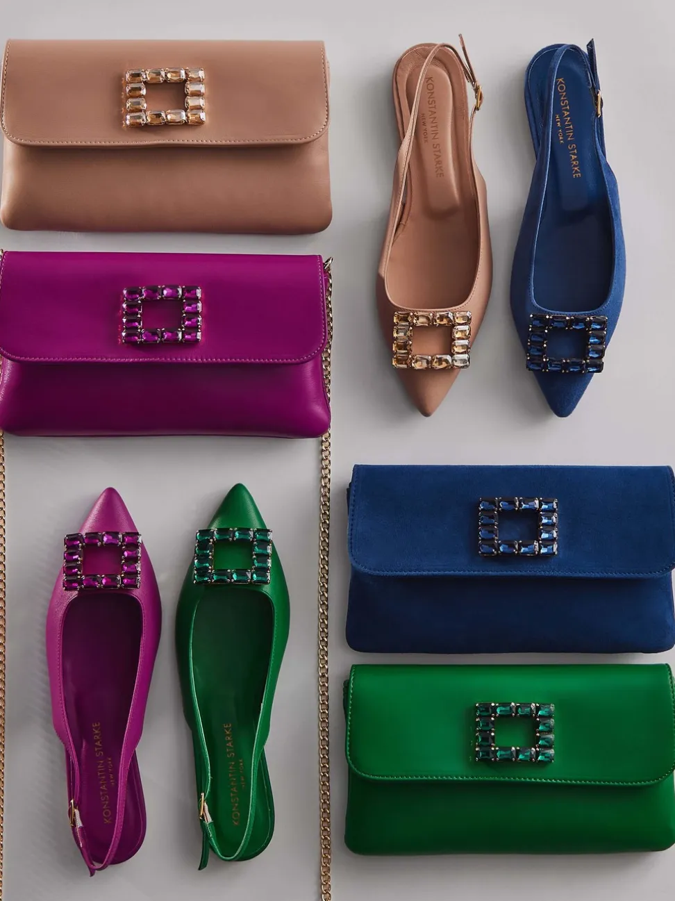 Konstantin Starke – Slingback-Ballerina aus Lammleder smaragdgrün